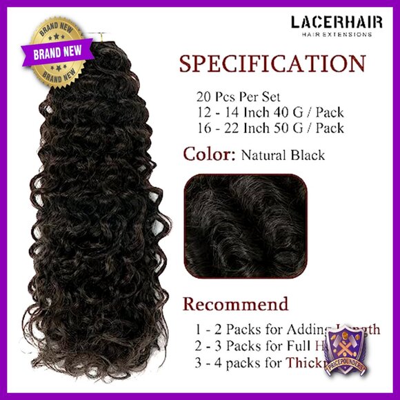 22 Inch Real Human Hair Tape-In Extensions 20Pcs Curly Remy Hair main image 6
